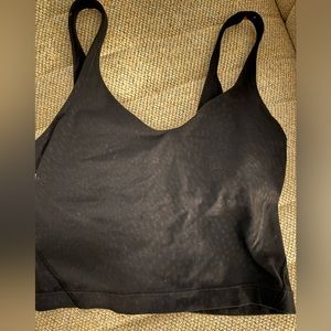 Lululemon black leopard align cropped top